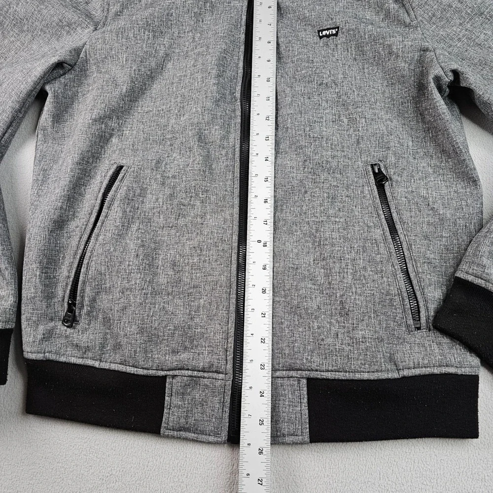 Levi's Men's‎ Hooded Jacket Gray Full Zip Polyester Casual Lightweight Outerwear